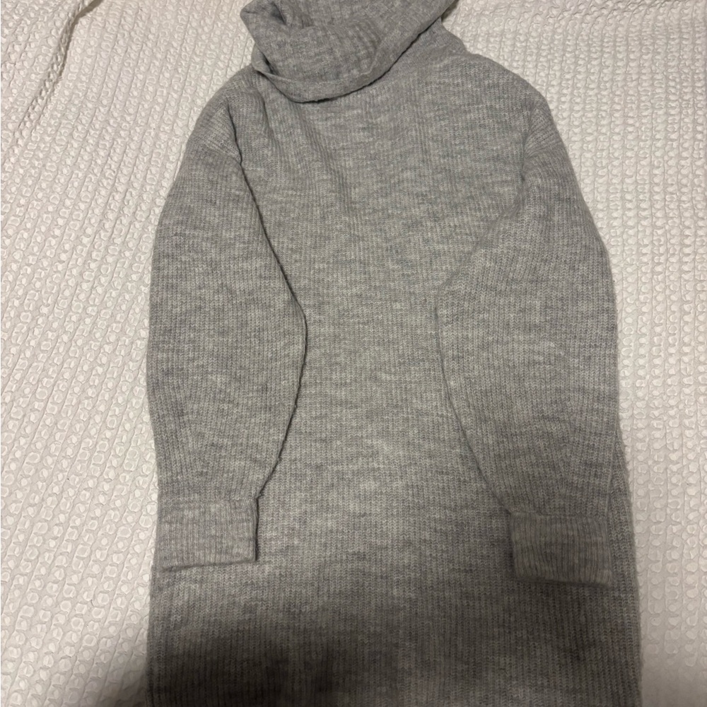 Express Heather Gray Cowl Neck Sweater